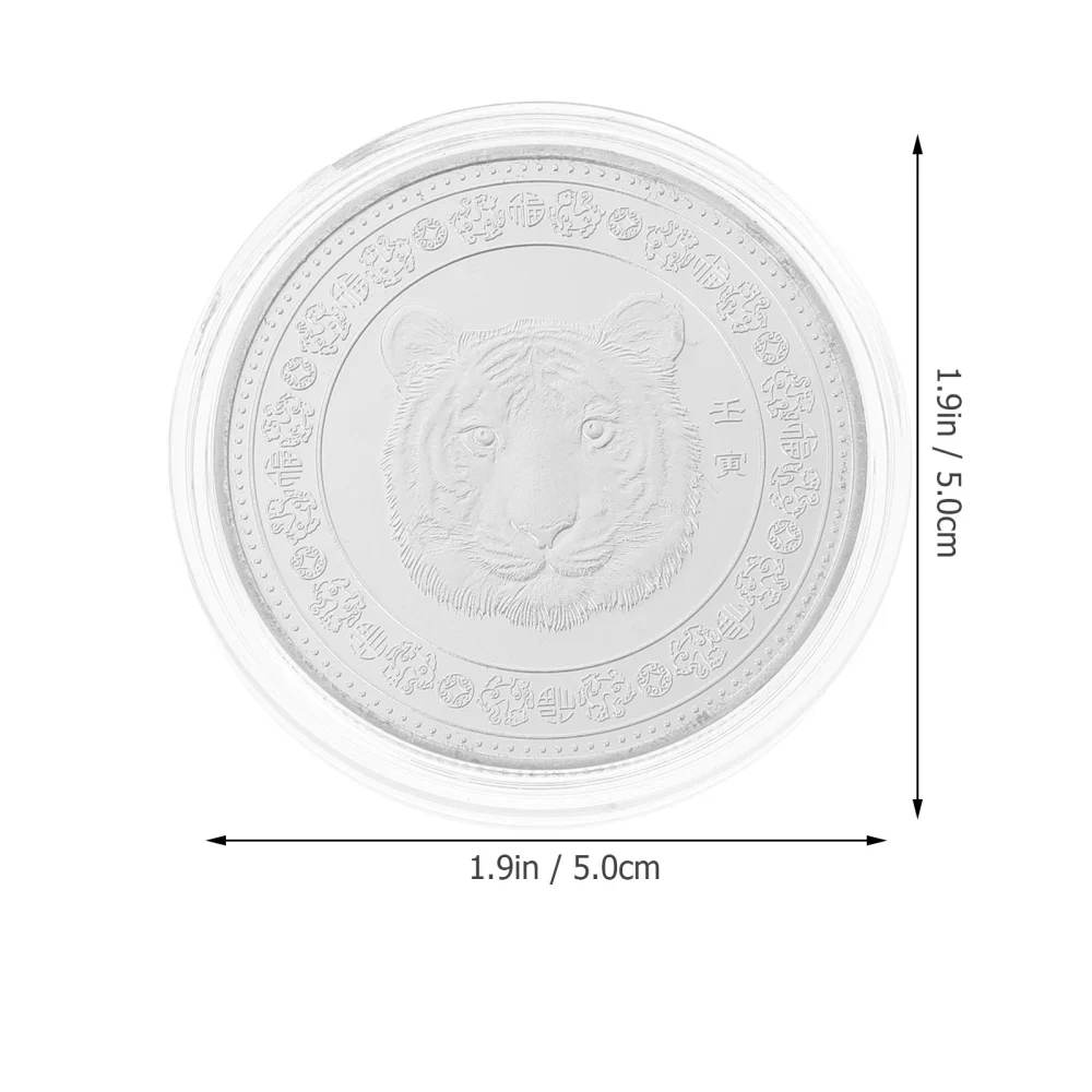 2Pcs Commemorative Coins Year of the Tiger Zodiac Coins Collection Coins