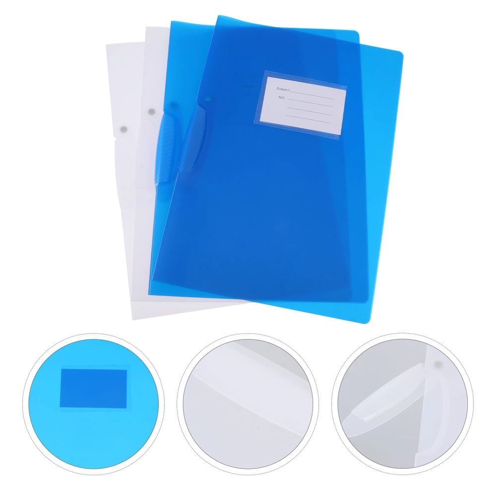 4Pcs Transparent Rotary Folders A4 Binder Pull Rod Folders Report Folders