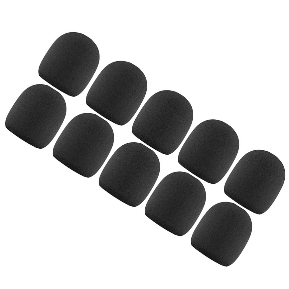 10Pcs Microphone Protective Cover Voice Tube Cover KTV Thicken Cover (Black)