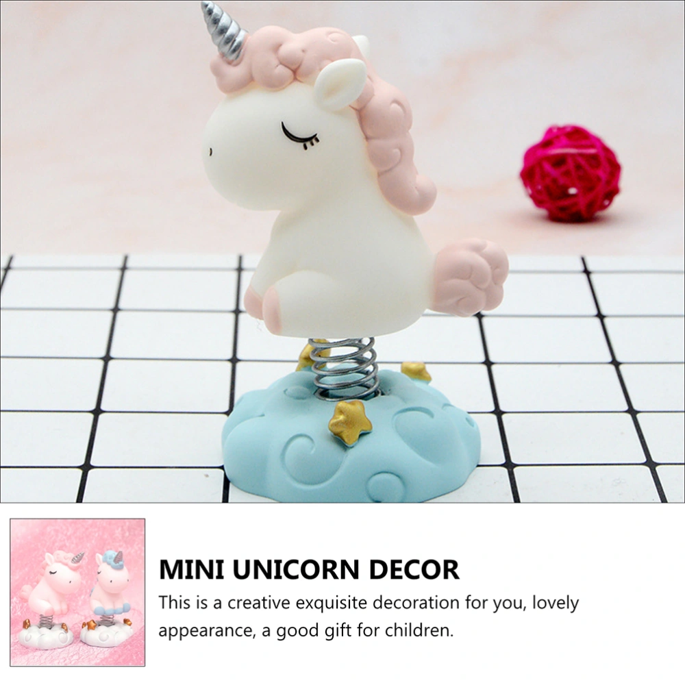 2Pcs Unicorn Adornments Cake vehicle Decor Creative Gift (Assorted Color)