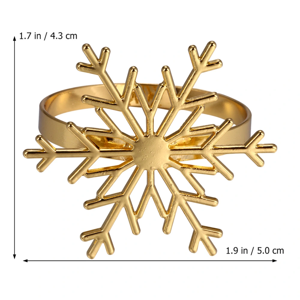 4pcs Christmas Napkin Rings Napkin Buckles Dining Table Decorations (Golden)