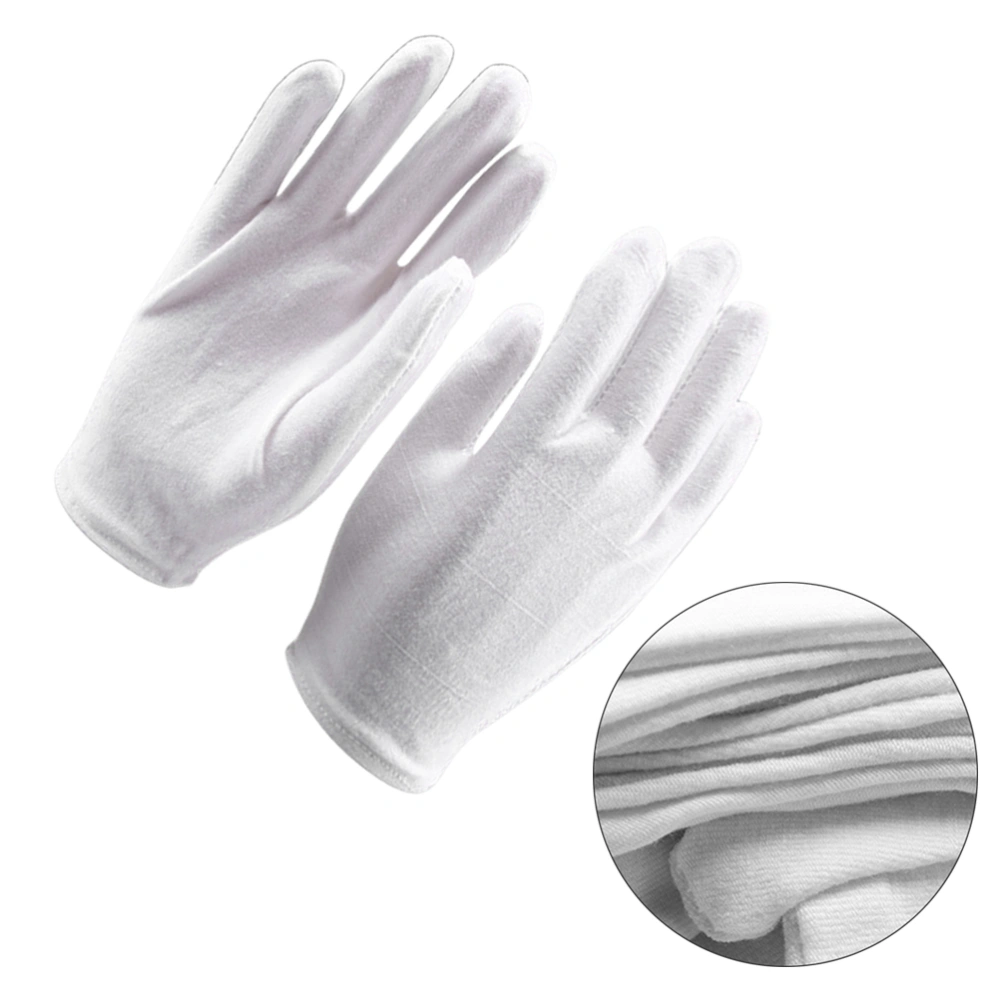 6PCS Lightweight Cotton Protective Working Gloves Cosmetic Moisturising Lining Gloves for Industrial Labor Gardening Size XL (White)