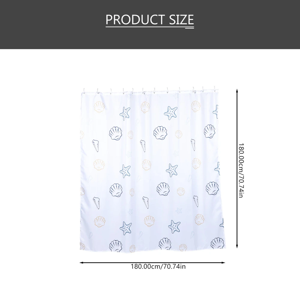 1 Set of Printed Shower Curtain Kit Printed Ocean Pattern Shower Curtain Kit