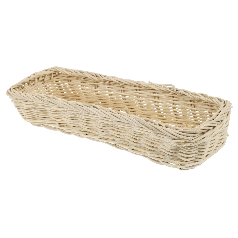 1pc Household Manual Cane Woven Cutlery Basket Small Table Finishing Basket