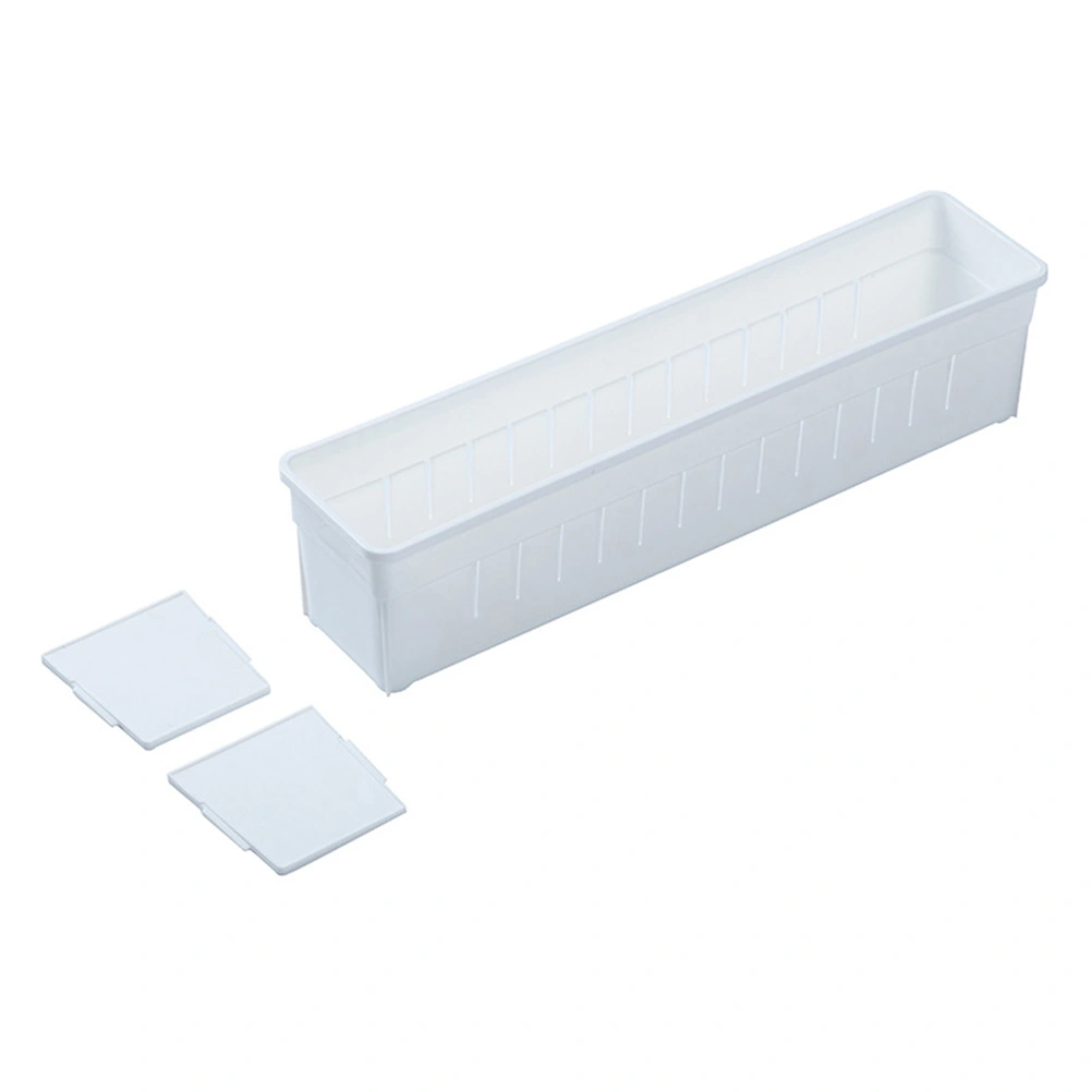 2pcs Drawer Plastic Sorting Organizer Storage Box Compartment Storage Case (White)