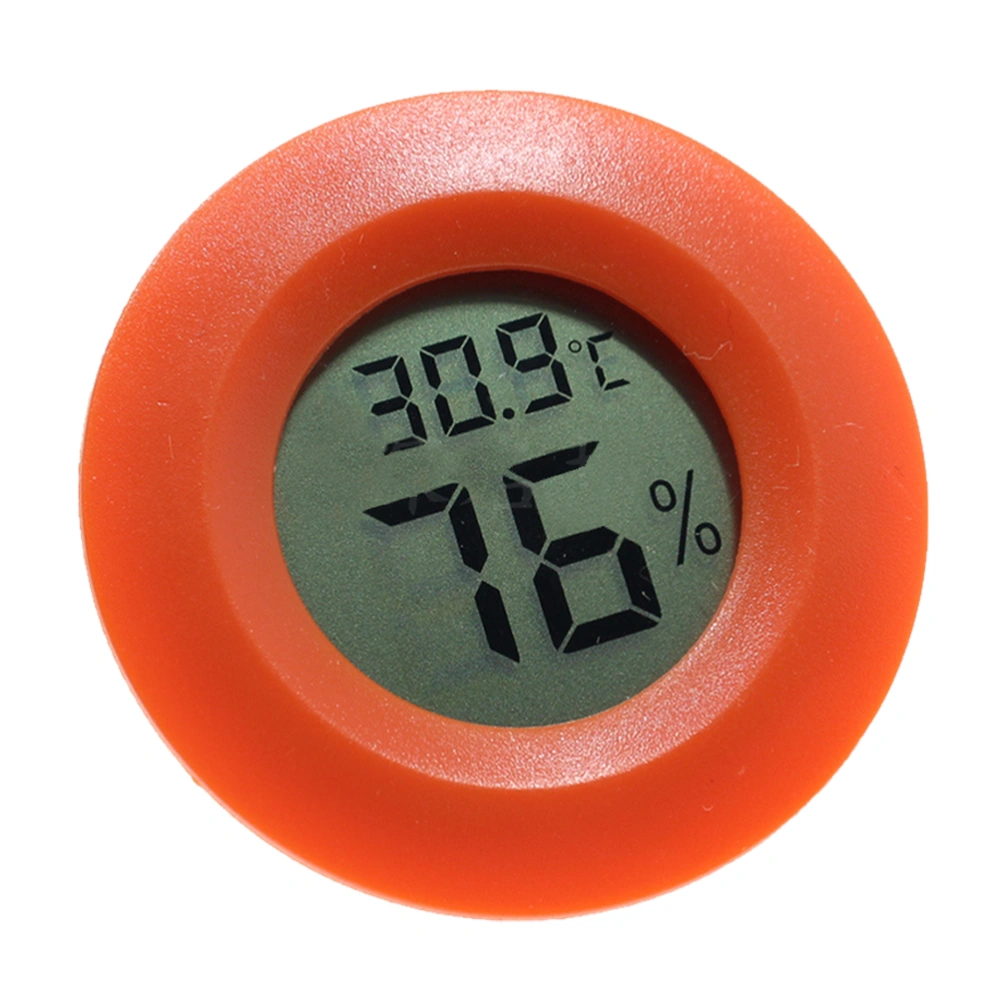 Reptile Box Thermometer Hygrometer Round Shaped Digital Temperature Humidity Meter for Indoor Bedroom Home (Red)