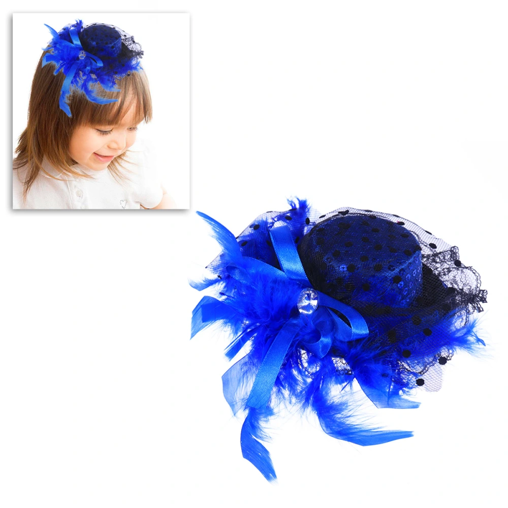 Women Girls  Hats with Clips Party Headdress Headwear for Masquerade Cosplay Banquet Stage Performance (Blue)