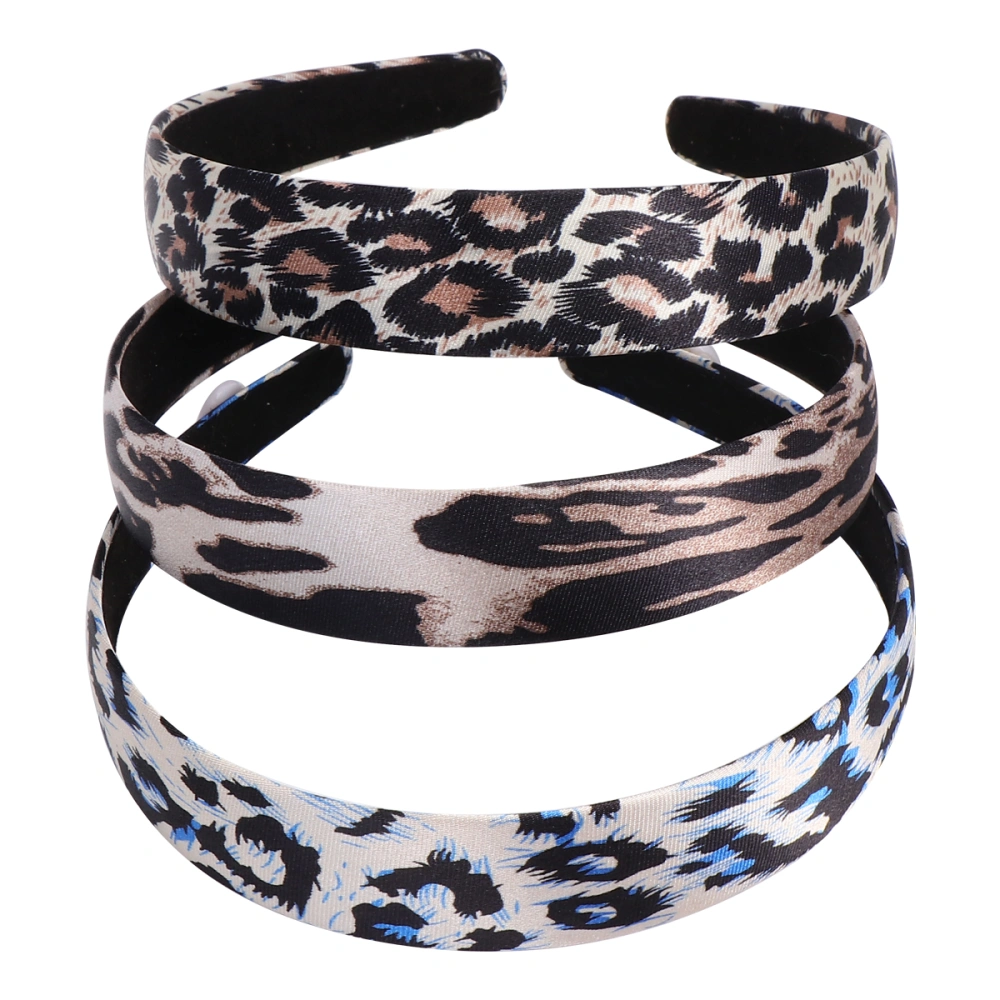 3Pcs Women Leopard Headband with Buttons Creative Head Band Ear Protection Mask Hairband (Style 1 + 2 + 3)