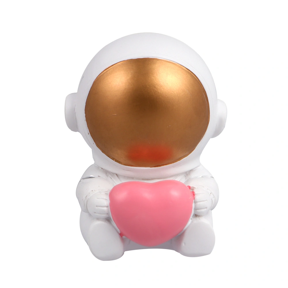 Decorative Cake Decor Adorable Astronaut Car Adornment Resin Craft Birthday Party Ornament (Hug Heart Style)