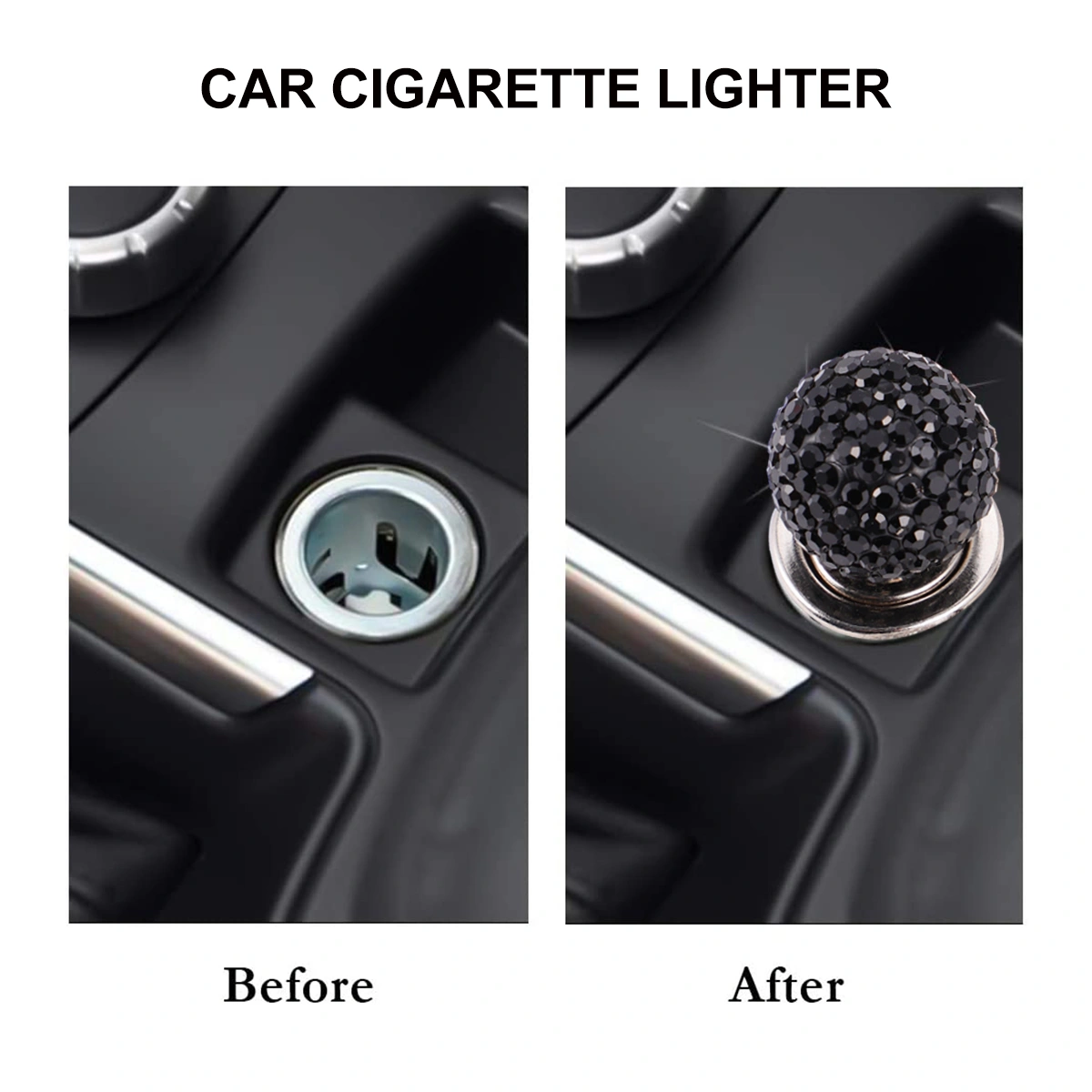 2pcs Car Universal Cigarette Lighter with Diamond  Car Cigarette Lighter