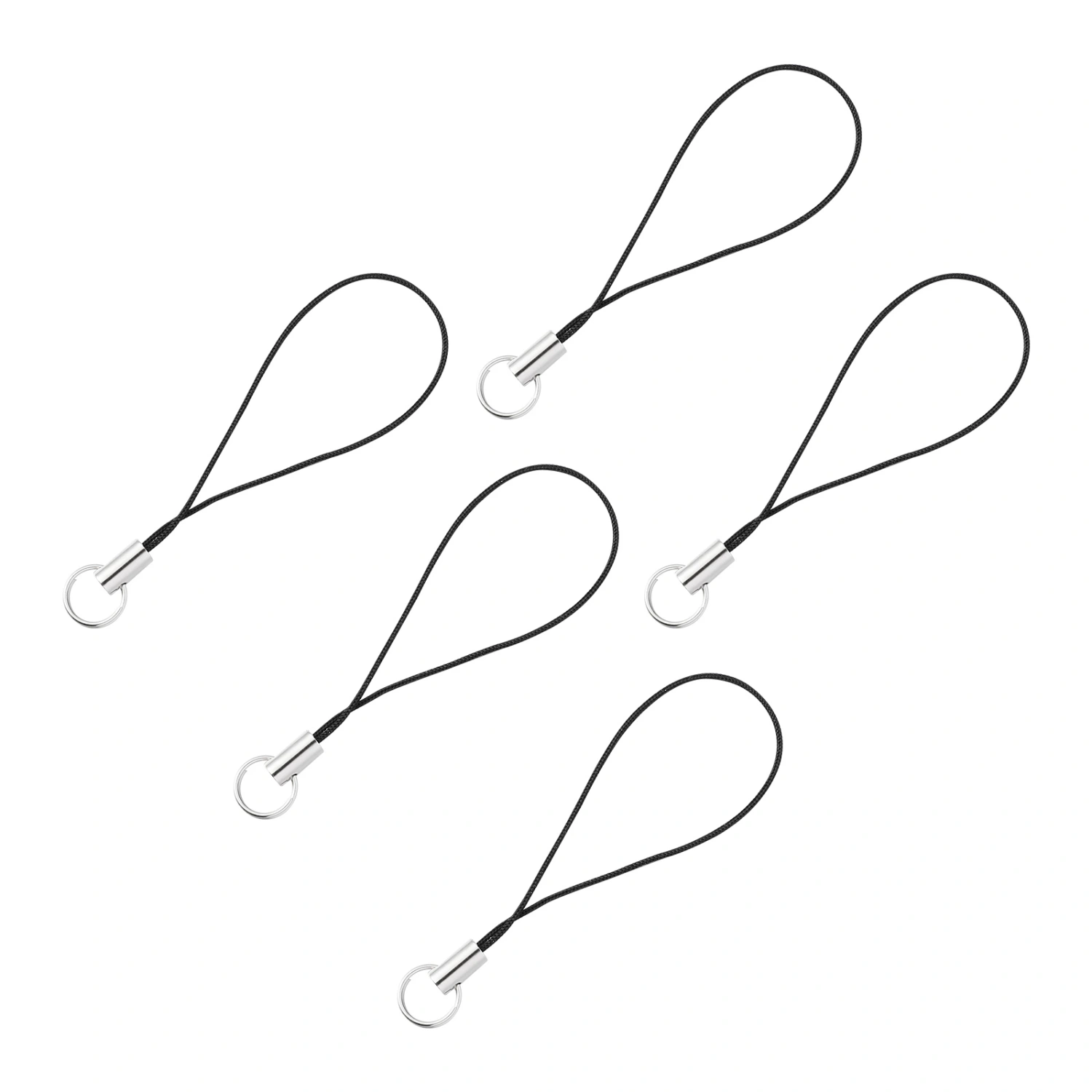 UKCOCO 100Pcs Cell Phone Lanyard Phone Hanging Split Ring Strap Keychain Holder for DIY Charms