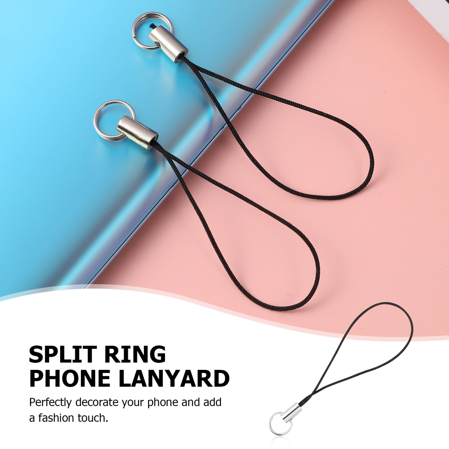 UKCOCO 100Pcs Cell Phone Lanyard Phone Hanging Split Ring Strap Keychain Holder for DIY Charms
