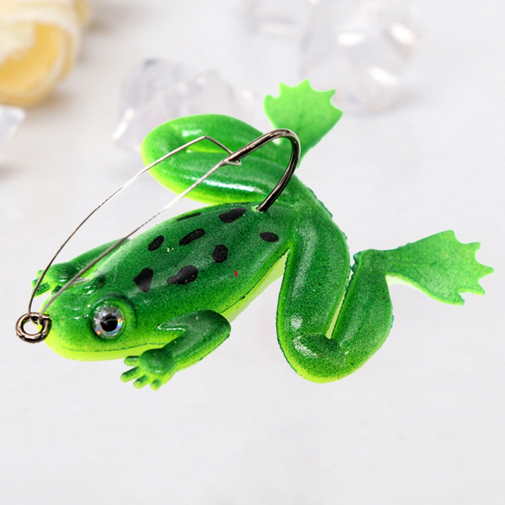 8PCS 6CM 5G Fishing Lures with Hook Lifelike Fishing Baits Simulated Shaped Fishing Lures Outdoor Sports Fishing Gear PVC Plastic Fishing Supplies Snakehead Killer for Outdoor Fishing Use Green