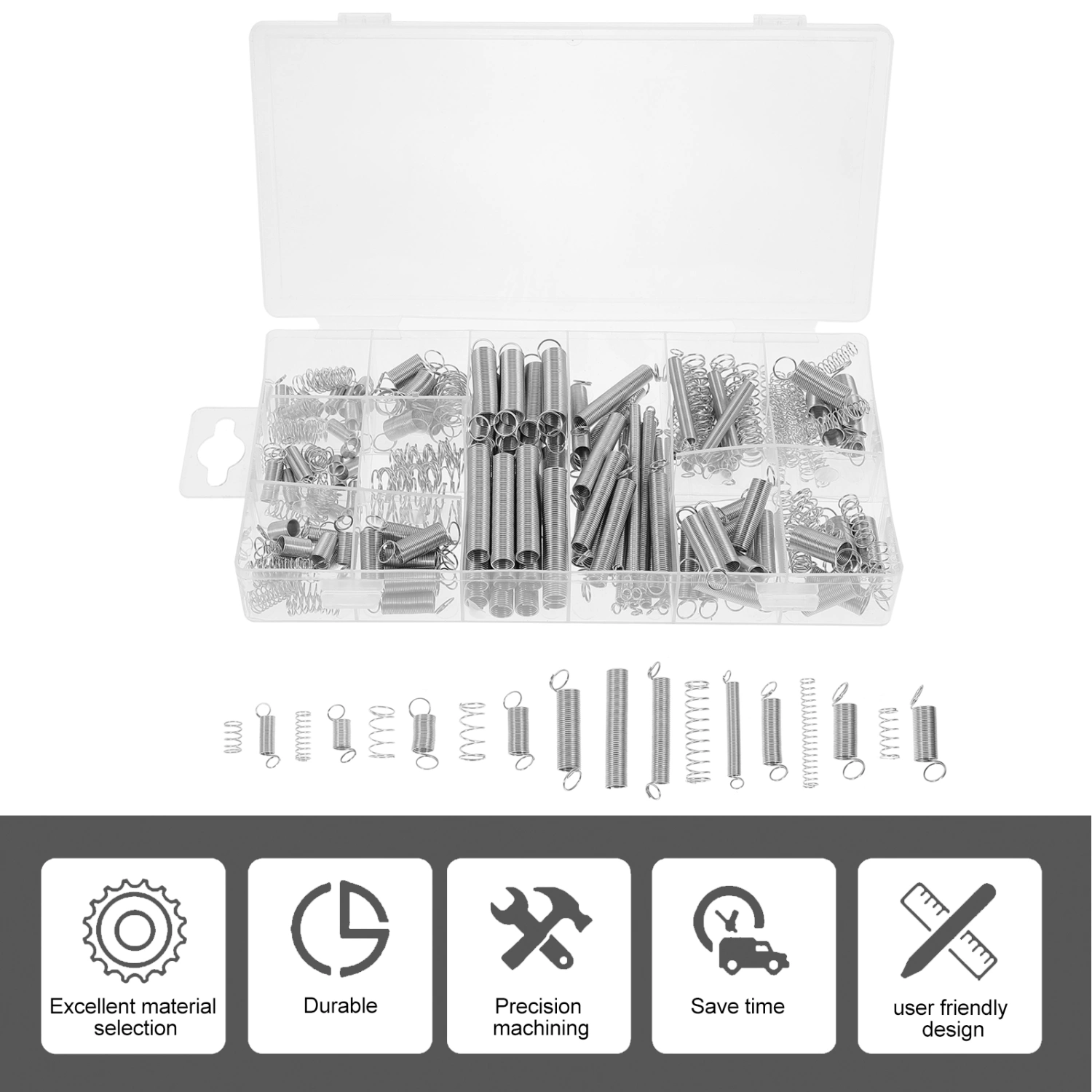 200pcs Spring Assortment Kit Spring Set Extension Pressure Spring Accessories