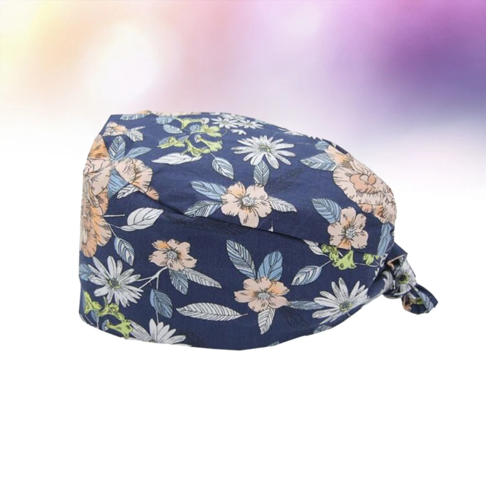 Flower Printed Cotton Hat Working Hat Fashion Adjustable Strap Hat Working