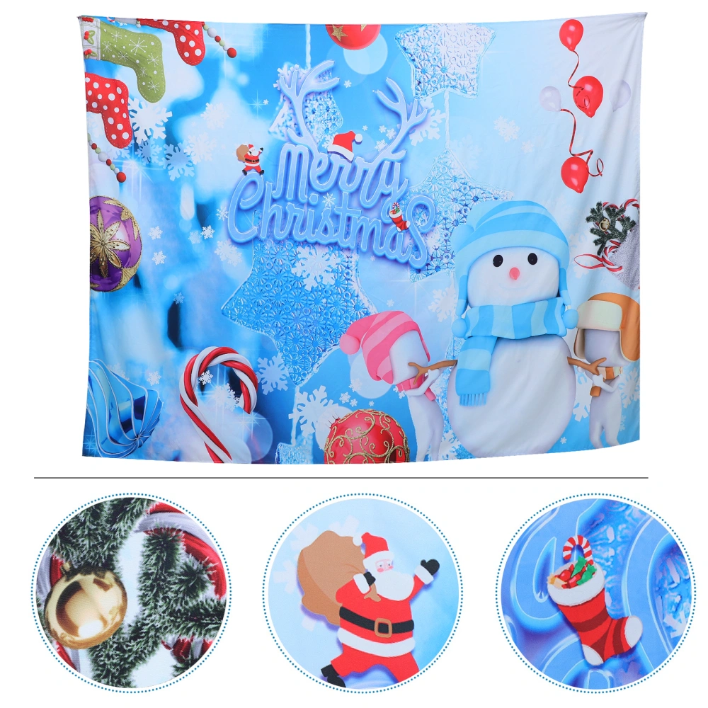 1Pc Christmas Background Cloth Durable Polyester Tapestry Wall Hanging Decor