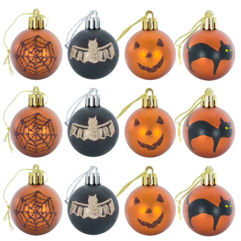 12pcs Halloween Party Plastic Balls Chic Party Hanging Plastic Balls Photo Props