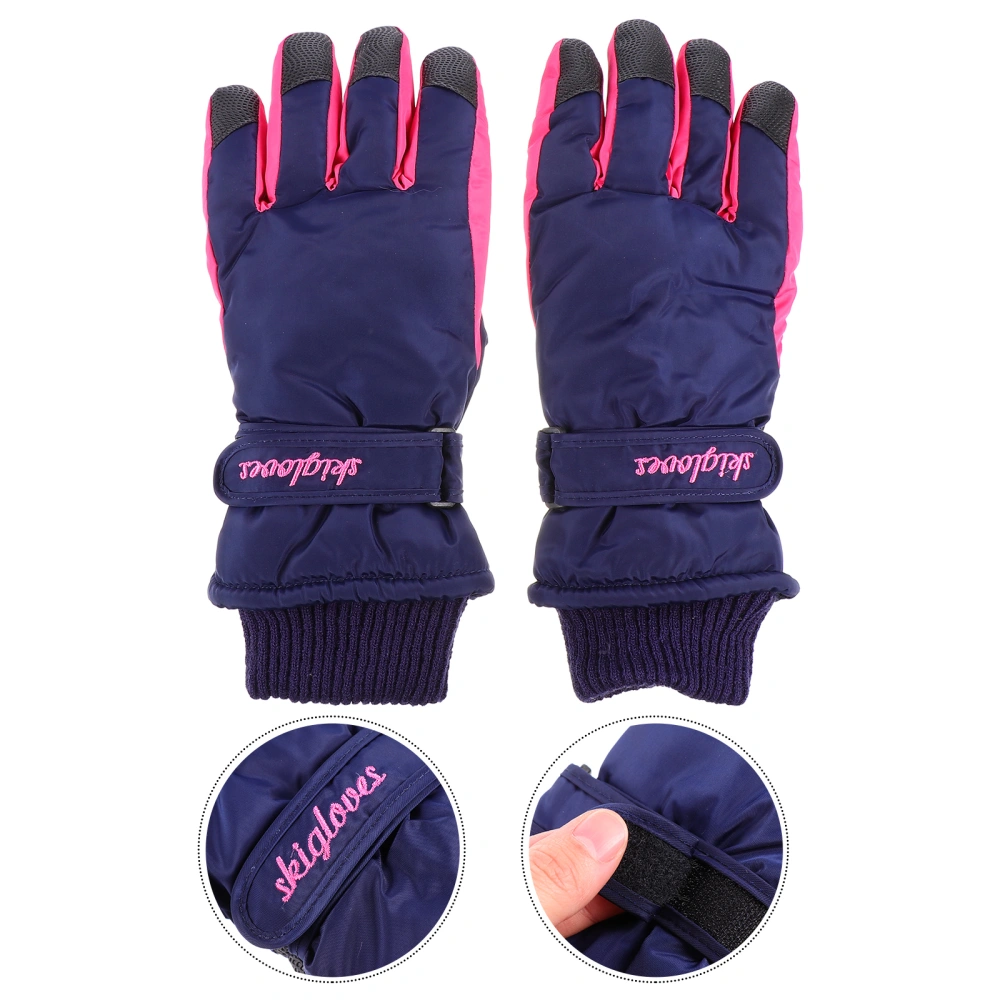 1 Pair of Nonslip Chic Women Gloves Windproof Durable Riding Gloves (Navy)