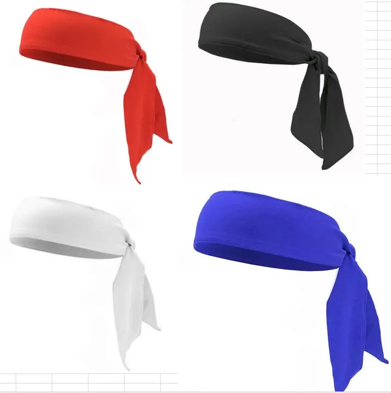 4pcs Head Tie Sports Headbands Stretchy Sweat Bands Unisex for Fitness Yoga Running