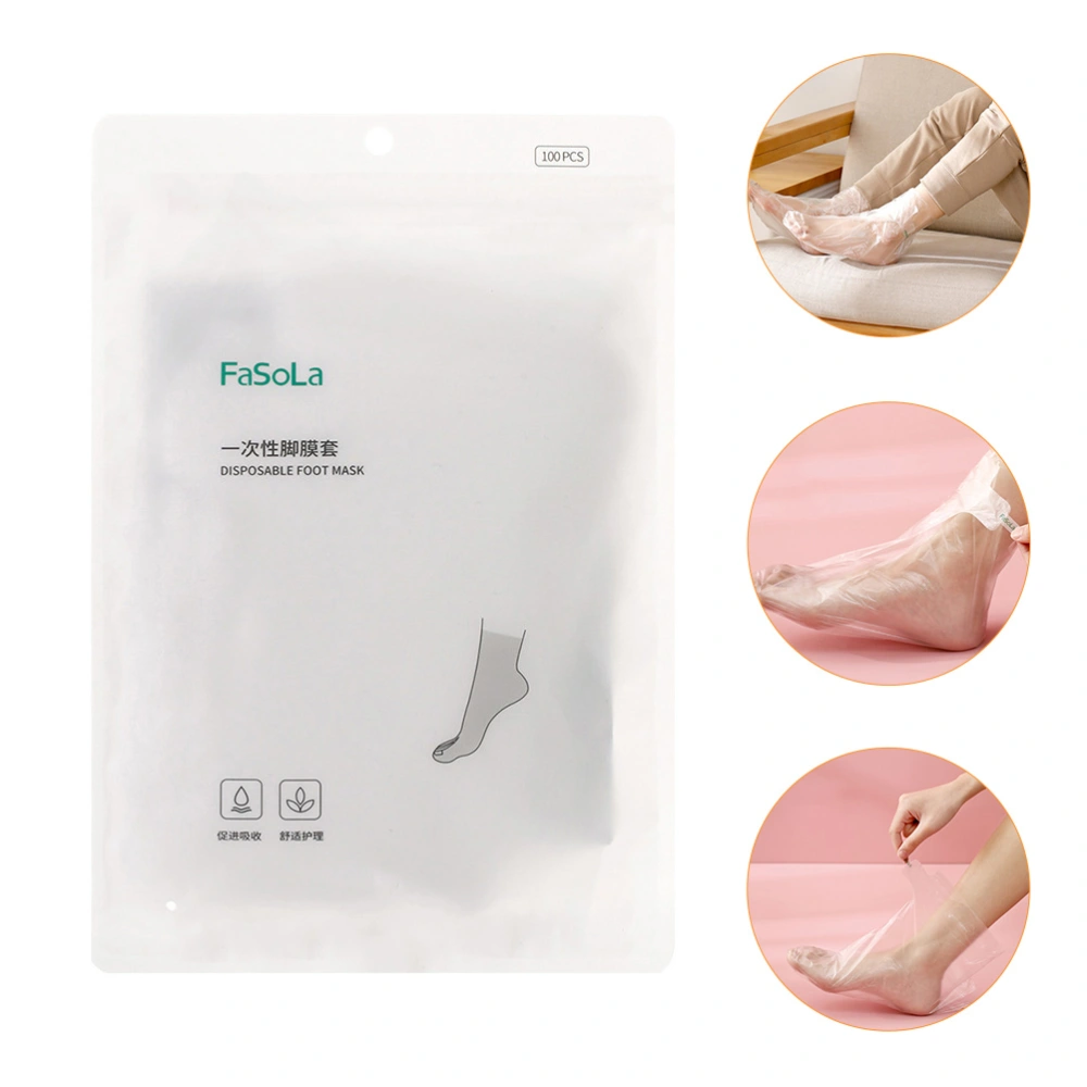 100 Pcs Disposable Foot Mask Foot Soak Cover Transparent Foot Cover Foot Care