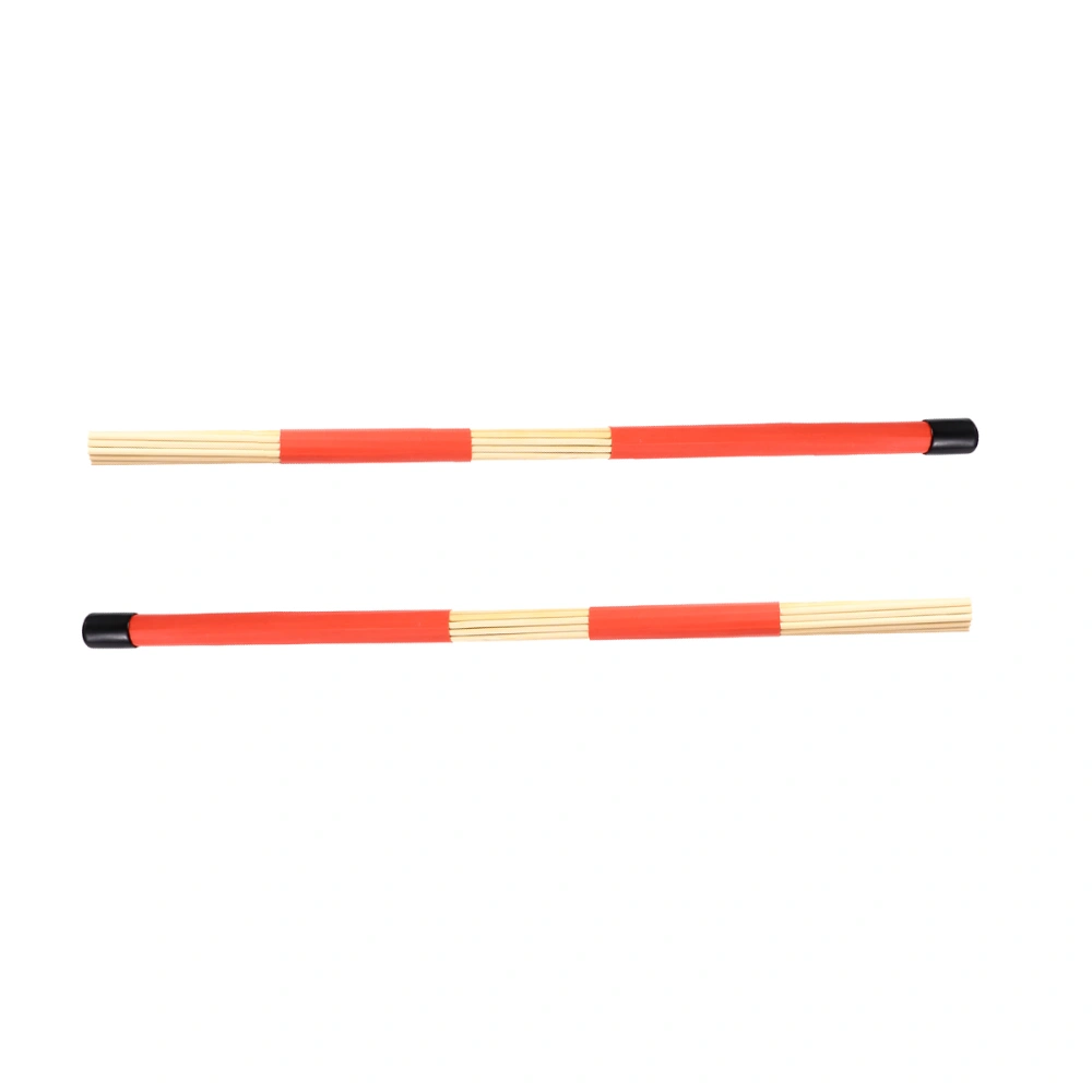 1 Pair Wooden Rod Frame Drum Brushes Sticks Replacement for Jazz Folk Music (Red)