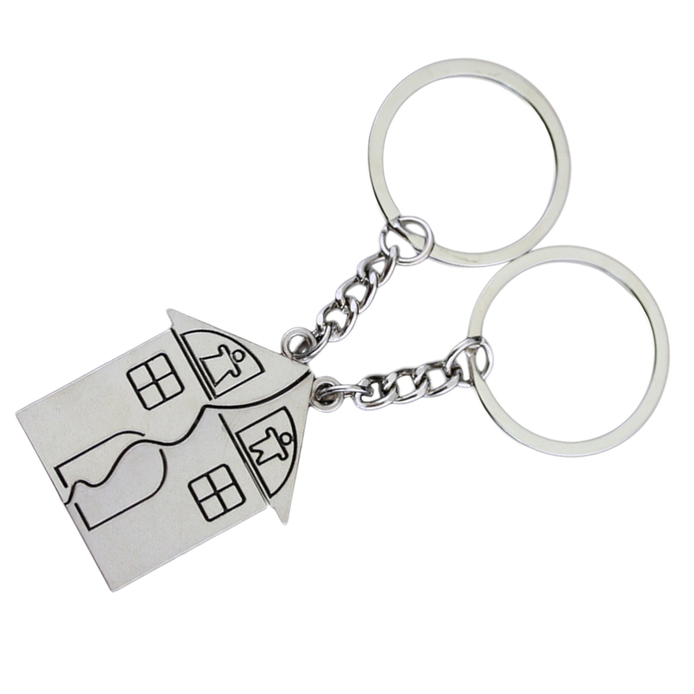 3 Pairs House Shaped Keychains Meaningful Key Holder Stylish Key Ring Key Decoration Small Gift for Couples