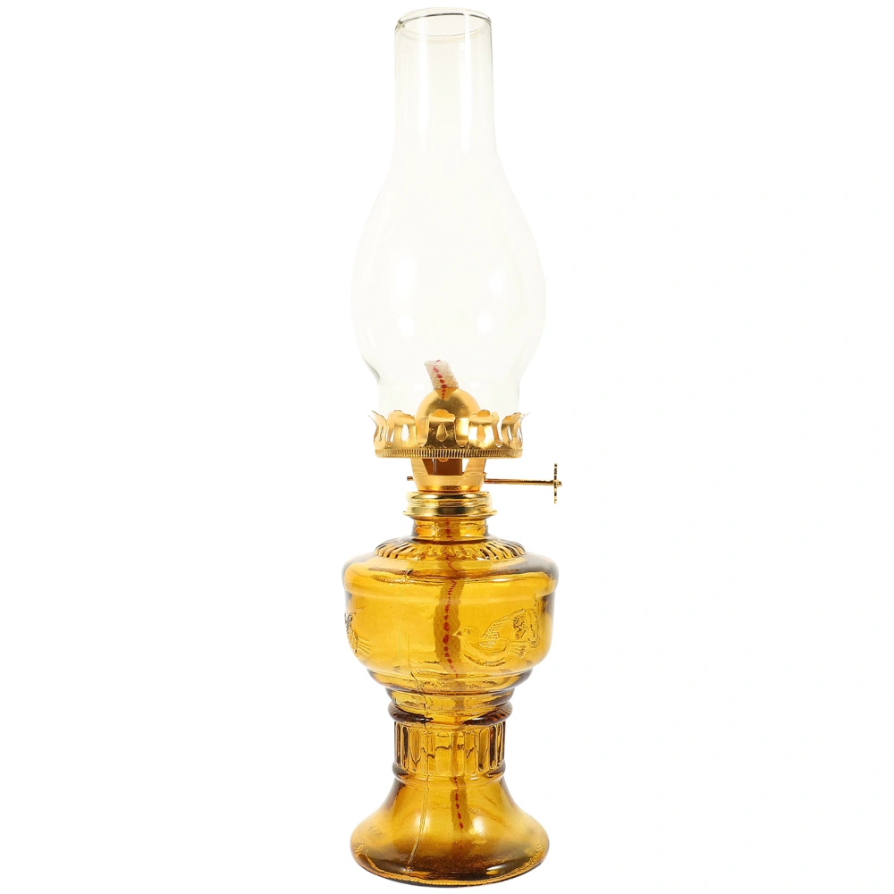 Kerosene Lamp for Indoor Use Glass Kerosene Lamp Retro Oil Lantern Dinner Scene Oil Lamp