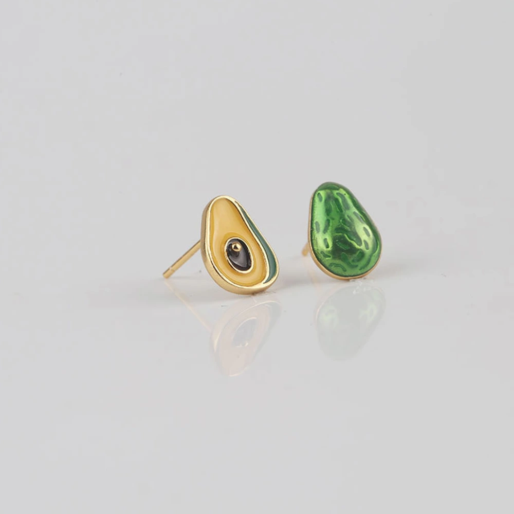 Creative Avocado Earrings Fruit Stud Earrings Jewelry for Women Ladies Girls Green