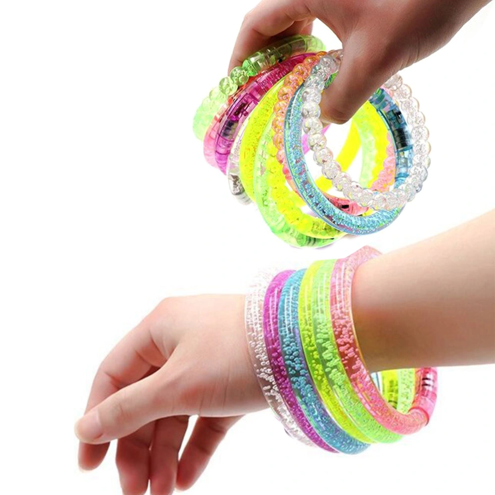 12pcs Acrylic Luminous Bracelet Kids Toy Party Favor Flashing Wristband for Concert Wedding Birthday Party