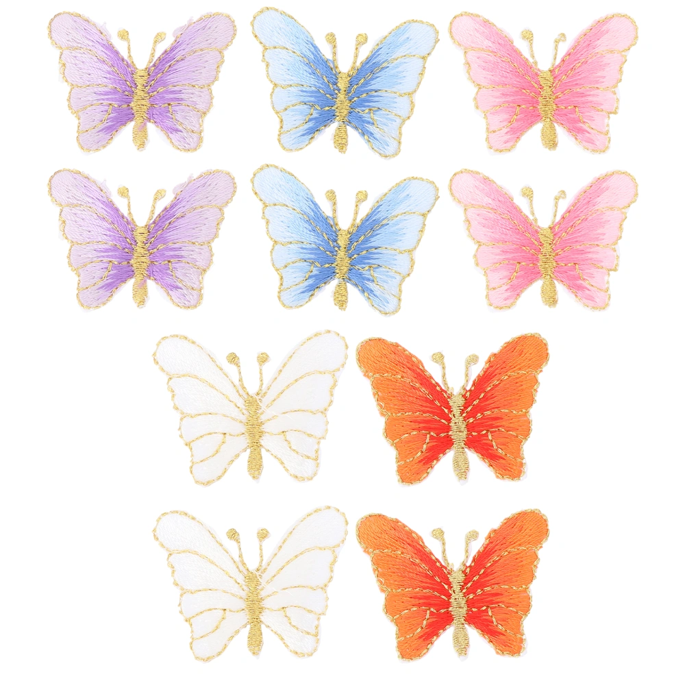 10 Pcs Clothes Iron-on Patches Delicate Butterflies Patches DIY Repair Applique