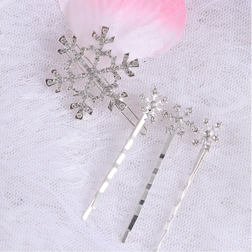 18pcs Rhinestone Hair Accessories Snowflake Barrettes Hair Clips for Women