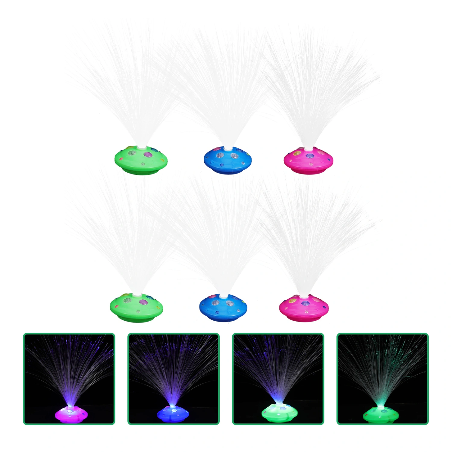 1 Set of Tabletop Optical Fiber Design Night Lamp Decor for Home Party Using
