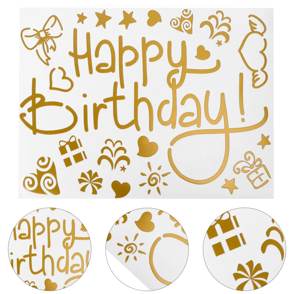 5Pcs Balloon Stickers Decorative Birthday Stickers Wall Decal Adornment (Golden)