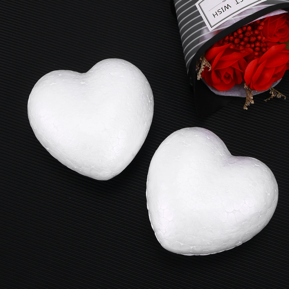 10pcs Craft Hearts Heart-Shaped Polystyrene Ball for Arts and Craft Use DIY Ornaments Wedding Decorations 6cm (White)