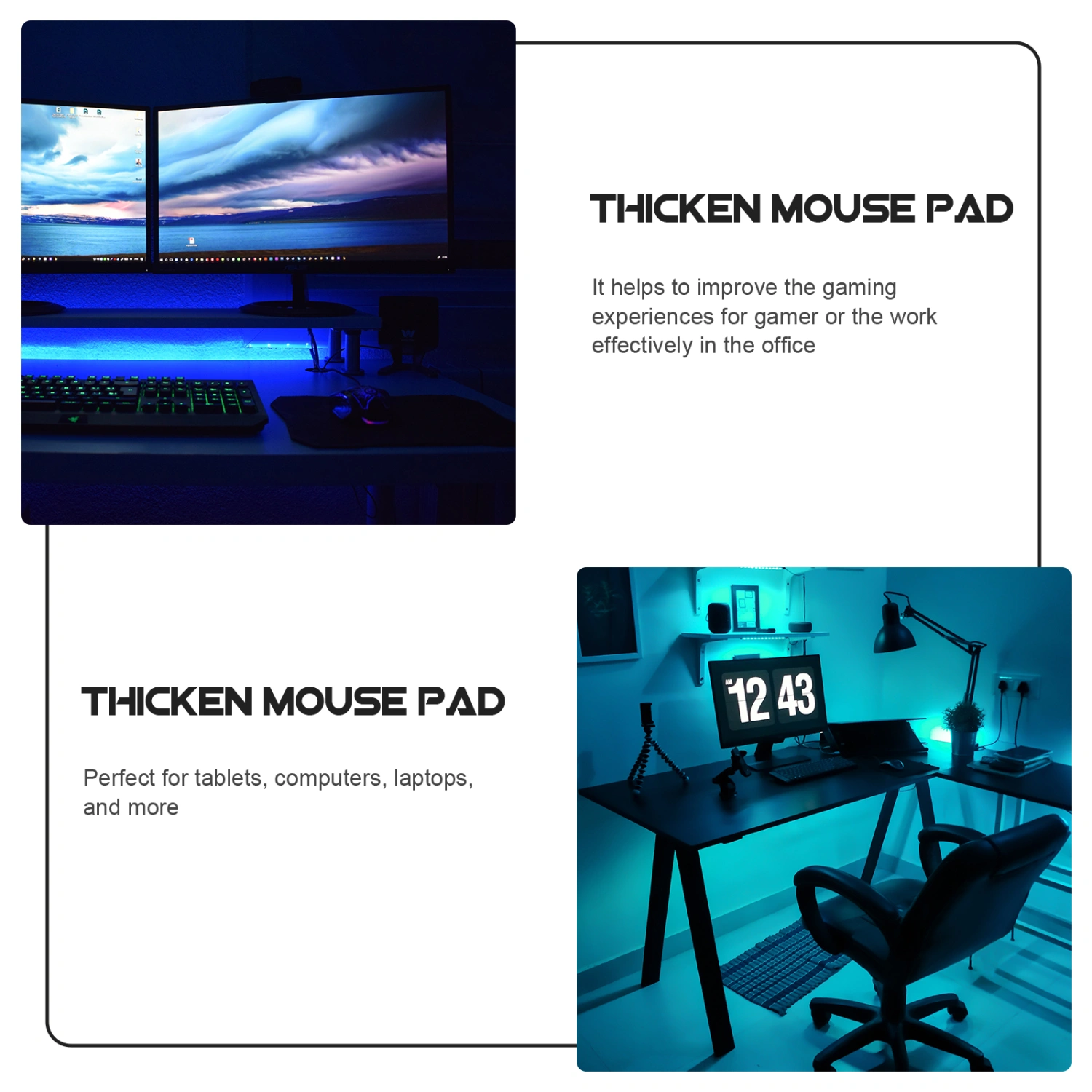 Large Gaming Mouse Pad Waterproof Computer Keyboard Mouse Mat Gaming Mouse Mat