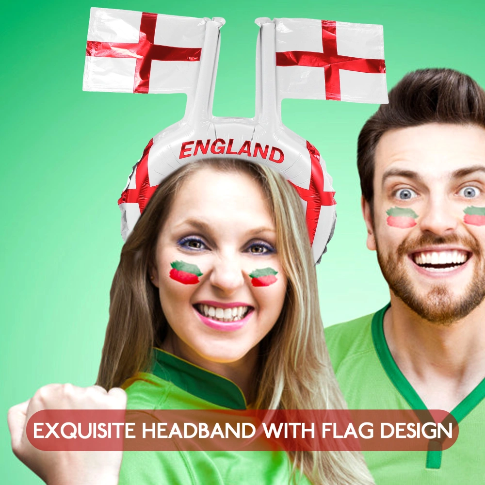 50pcs Football Themed Headbands Inflatable Party Headbands Flag-design Headdress