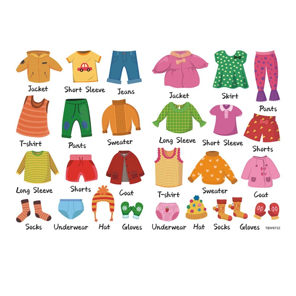 1 Sheet of Clothes Labels Shop Clothing Category Sticker Clothes Classification Label Decal