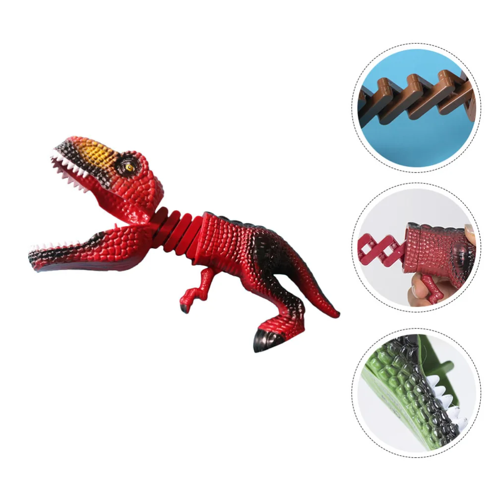 1pc Dinosaur Spring Grabber Retractable Bite Fiingers Shooter Trick Toy