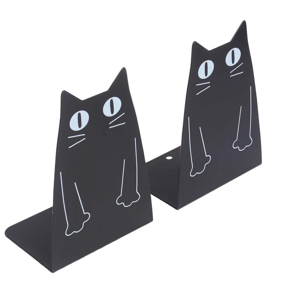 1 Pair Cartoon Cat Nonskid Bookends Art Bookend Decorative Metal Bookends