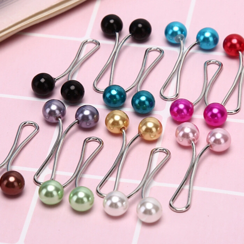 24pcs U-shaped Pearl Scarf Brooch Pin Headscarf Muslim Hijab Fixed Pin Clips