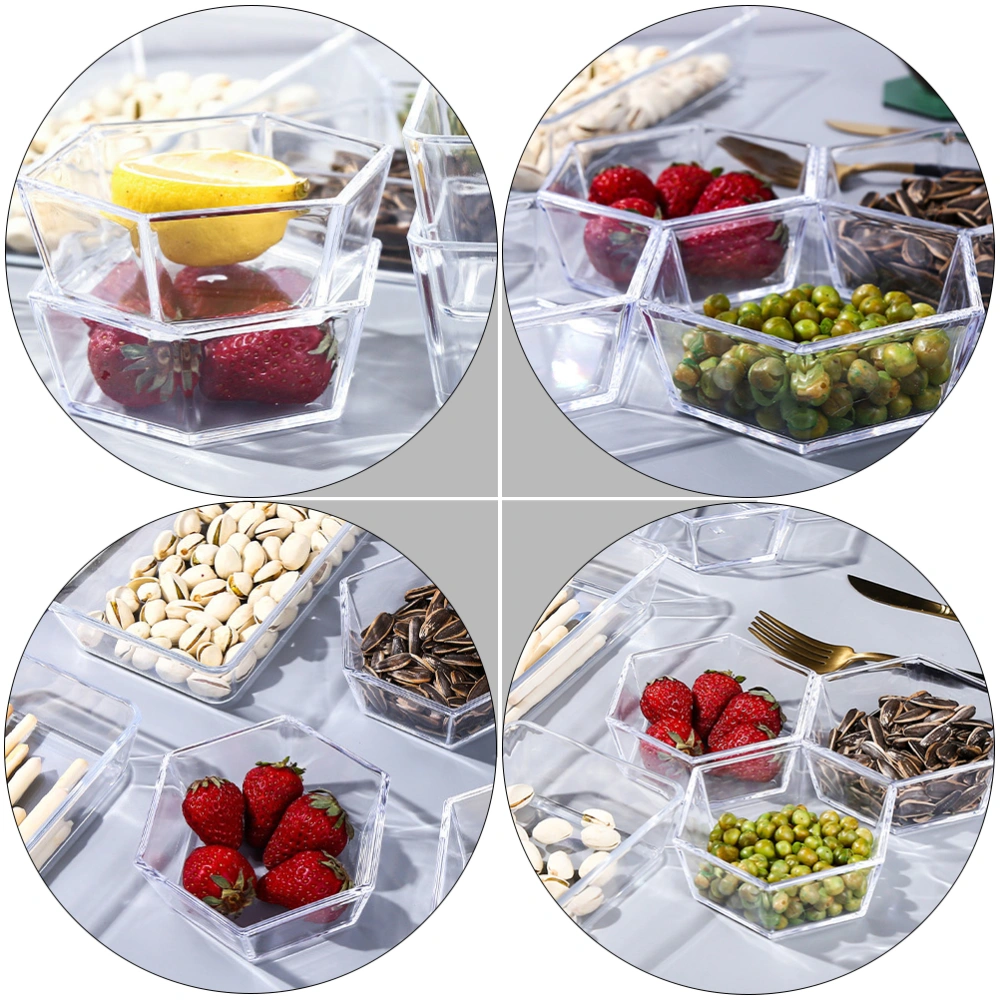 4pcs Snacks Fruit Dried Food Storage Plates Transparent Dried Fruit Plates