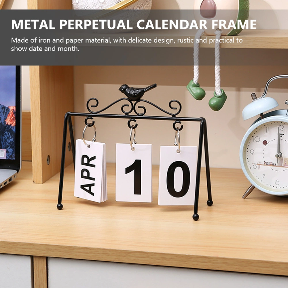 Iron Bird Calendar Adornment Perpetual Calendar Home Desk Decoration Holiday Gift