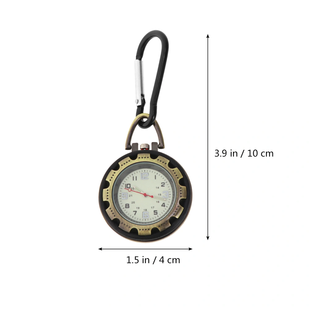 Multifunction Watch Mountaineering Watch Clip Design Quartz Watch Flsorescence for Wathch Lover (Antique Bronze)