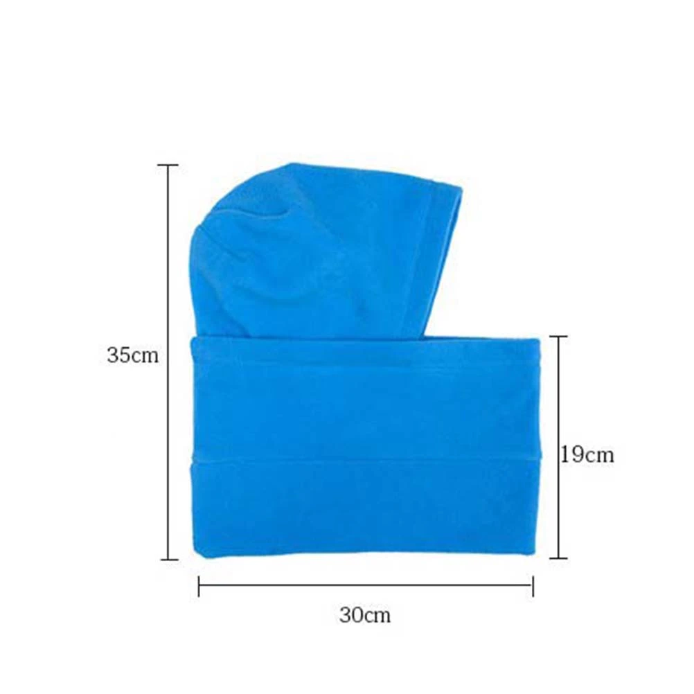 Winter Removable Mask Set Simple Fleece Skiing Warm for Woman Lady Female (Blue Free Size)