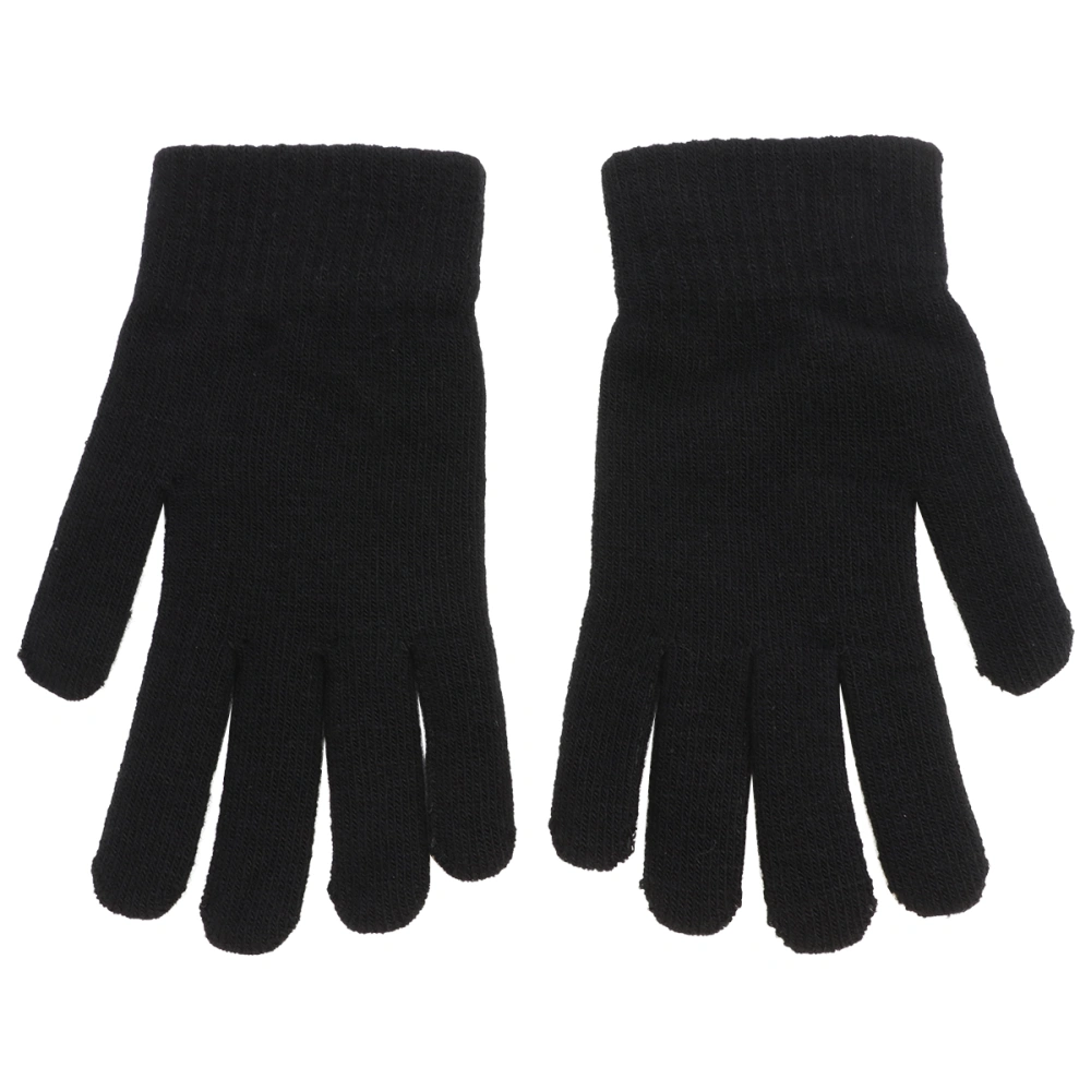 1 Pair Winter Warm Knitted Gloves Flexible Full Finger Gloves Thicken Gloves