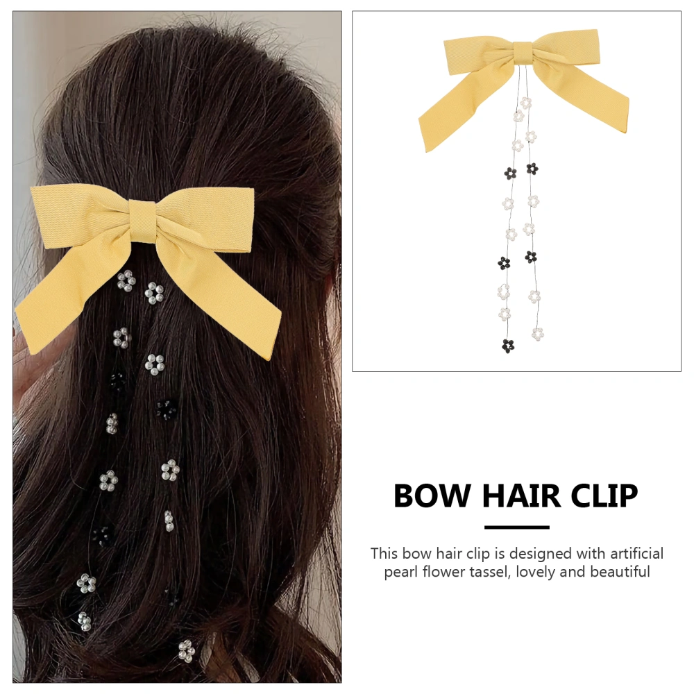 1Pc Bow Hair Clip Fringed Bowknot Hairpin Bow Side Clip Female Headdress