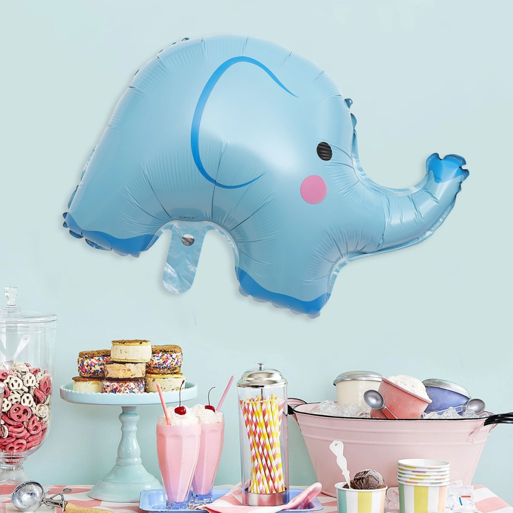 10 Pcs Lovely Elephant Shaped Aluminum Foil Balloons Cartoon Mylar Balloon Kids Toy for Birthday Party Decoration (Blue + Pink)