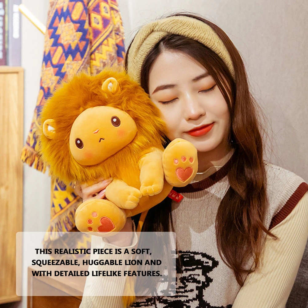 Yellow Plush Lion Cartoon Stuffed Animals Toy Children Birthday Gift Toy