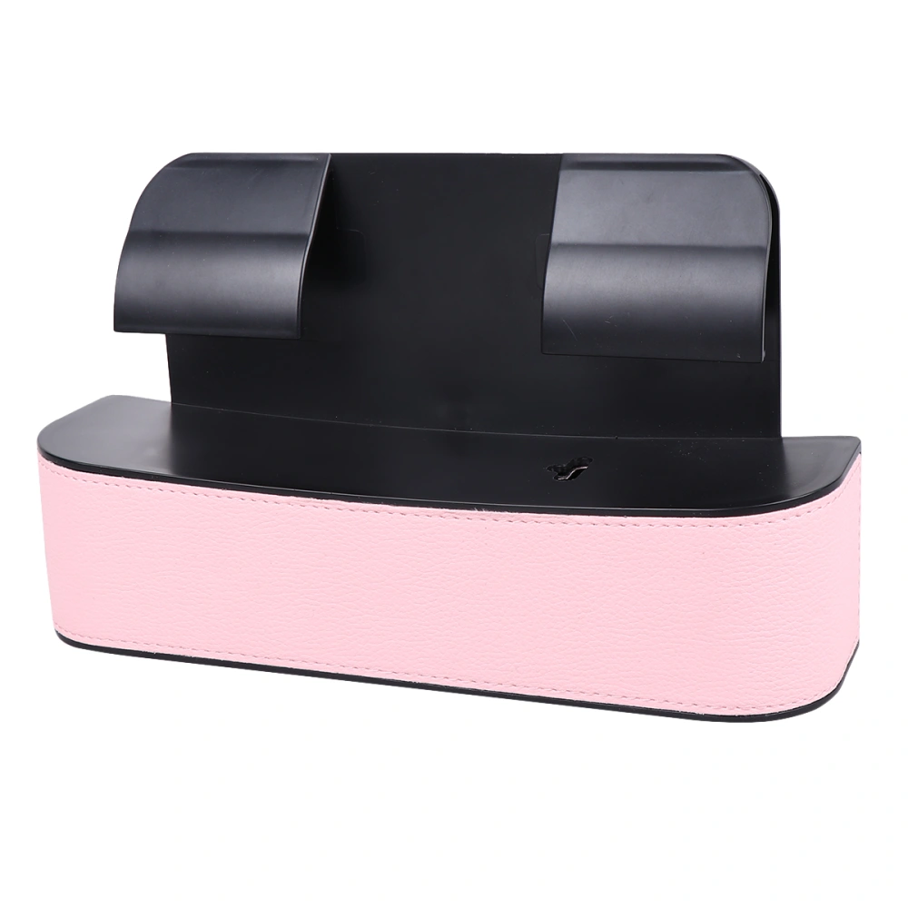 1PC Multifunctional Car Seat Gap Storage Box PU Case Car Seat Side Slit Container Organizer Pocket (Pink)