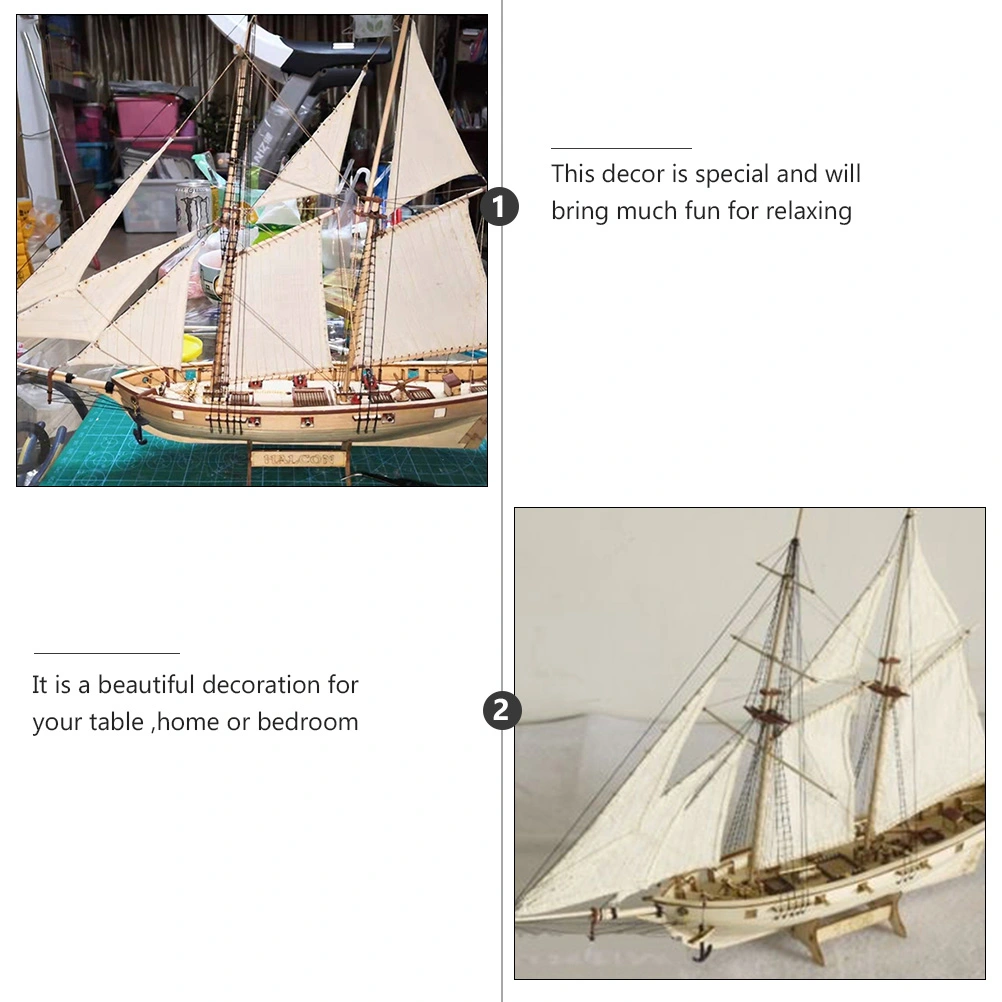 1 Set Wooden Boat Toy Kids Educational Plaything DIY Handmade Assembly Toy